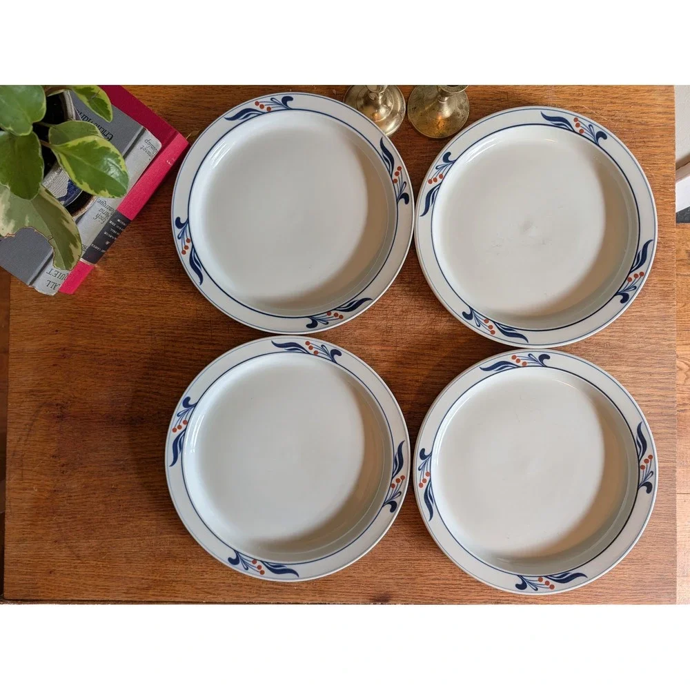 Dansk Bistro Maribo Blue Dinner Plates Set of 4 Niels Refsgaard 10.25in